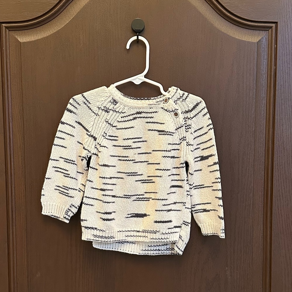 3/$25 Zara Baby Knit Sweater Neutral Stripe Pullover 18-24M Toddler Sweater